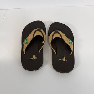Sanuk Toddler Flip Flops Brown Tan Unisex Size 8/9
